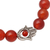 Karneol-Perlen-Stretch-Armband - Karneol-Perlen-Stretch-Armband mit Hamsa-Hand