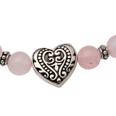 Rose Quartz Heart Charm Bracelet – Sutra Wear