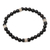 Onyx and sterling silver beaded stretch bracelet, 'Close Quarters in Black' - Beaded Stretch Bracelet with Onyx and Sterling Silver