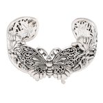 Sterling silver cuff bracelet, 'Butterfly Brilliance' - Sterling Silver Butterfly Motif Cuff Bracelet