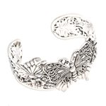 Sterling silver cuff bracelet, 'Butterfly Brilliance' - Sterling Silver Butterfly Motif Cuff Bracelet