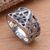 Men's sterling silver ring, 'Ancient Symbol' - Textured and Oxidized Men's Sterling Silver Ring (image 2b) thumbail