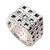 Men's sterling silver ring, 'Ancient Windows' - Textured Square Motif Men's Sterling Silver Ring