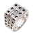 Men's sterling silver ring, 'Ancient Windows' - Textured Square Motif Men's Sterling Silver Ring (image 2d) thumbail