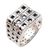 Men's sterling silver ring, 'Ancient Windows' - Textured Square Motif Men's Sterling Silver Ring