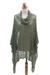 Knit poncho, 'Green Shade' - Lightweight Hand Knit Poncho in Olive from Bali (image 2a) thumbail