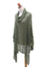 Knit poncho, 'Green Shade' - Lightweight Hand Knit Poncho in Olive from Bali (image 2b) thumbail