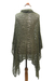 Knit poncho, 'Green Shade' - Lightweight Hand Knit Poncho in Olive from Bali (image 2c) thumbail