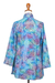 Rayon batik kimono jacket, 'Rainbow Seaweed' - Hand Stamped Rayon Kimono Jacket (image 2f) thumbail