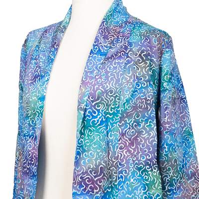 Kimonojacke aus Rayon-Batik - Handgestempelte Rayon-Kimonojacke