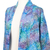 Rayon batik kimono jacket, 'Rainbow Seaweed' - Hand Stamped Rayon Kimono Jacket (image 2g) thumbail