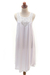 Embroidered cotton dress, 'Drifting Clouds in White' - Hand Embroidered White Cotton Dress thumbail