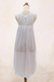 Embroidered cotton dress, 'Drifting Clouds in White' - Hand Embroidered White Cotton Dress (image 2d) thumbail