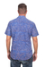 Camisa de hombre de algodón batik - Camisa de hombre Batik de algodón azul y marrón