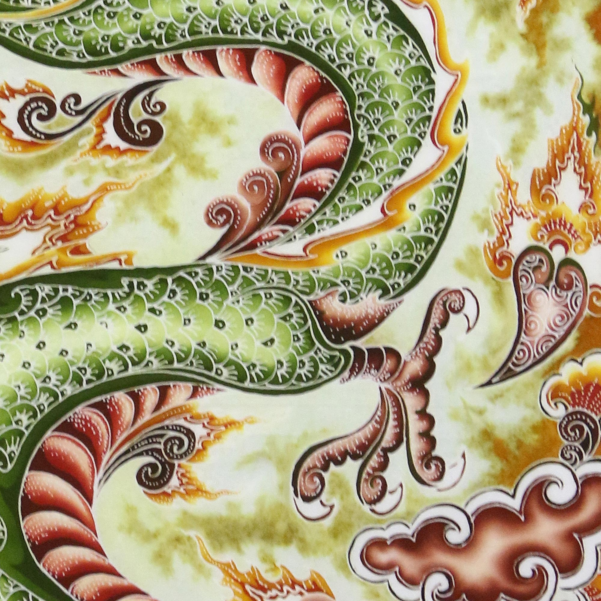 One-of-a-Kind Batik on Cotton Painting of Dragon - Dragon's Chakra | NOVICA