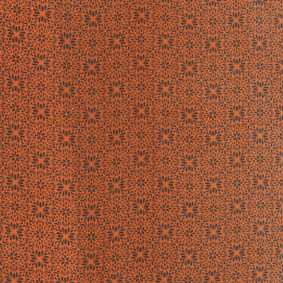 Seiden-Batik-Schal, 'Aster Orange' - Handgefertigter Seiden-Batik-Schal in Orange und Schwarz