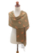 Silk batik scarf, 'Maze' - Maze Pattern Silk Batik Scarf with Fringe thumbail