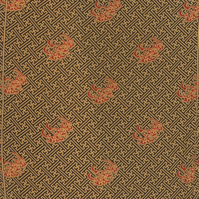 Batikschal aus Seide – Seiden-Batikschal mit Maze-Muster und Fransen