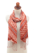 Silk batik scarf, 'Lengko Scarlet' - Batik Print Silk Scarf from Bali thumbail