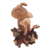 Wood sculpture, 'Snake on Mushrooms' - Hand Crafted Mushroom and Snake Wood Sculpture thumbail