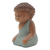 Wood statuette, 'Buddha in Green Prays' - Hand Carved Small Buddha Statuette (image 2b) thumbail
