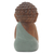 Wood statuette, 'Buddha in Green Prays' - Hand Carved Small Buddha Statuette (image 2d) thumbail