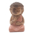 Wood statuette, 'Buddha in Peach Prays' - 7.5 Inch Vitarka Mudra Buddha Sculpture from Bali thumbail