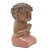 Wood statuette, 'Buddha in Peach Prays' - 7.5 Inch Vitarka Mudra Buddha Sculpture from Bali (image 2c) thumbail