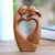 Wood sculpture, 'Loving Couple' - Unique Hand Carved Loving Couple Sculpture thumbail