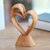 Wood sculpture, 'Outsized Love' - Romantic Wood Heart Sculpture from Bali (image 2) thumbail