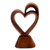 Wood sculpture, 'Outsized Love' - Romantic Wood Heart Sculpture from Bali thumbail