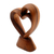 Wood sculpture, 'Outsized Love' - Romantic Wood Heart Sculpture from Bali (image 2c) thumbail