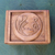 Wood decorative box, 'Moon Lady' - Handmade Suar Wood Jewellery Box with Crescent Moon