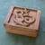 Decorative wood box, 'Ong-Kara' - Hand Carved Decorative Wood Box with Jepun Flower Relief (image 2) thumbail