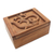 Decorative wood box, 'Ong-Kara' - Hand Carved Decorative Wood Box with Jepun Flower Relief