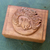 Decorative wood box, 'Lion Prince' - Hand Carved Wood Box with Lion Head Relief (image 2b) thumbail