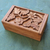 Decorative wood box, 'Growing Flower' - Wood Jewelry Box Handmade Flower and Leaf Motif