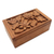 Decorative wood box, 'Growing Flower' - Wood Jewelry Box Handmade Flower and Leaf Motif thumbail