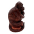 Escultura de madera - Escultura tallada a mano de padre mono con bebé