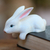 Wood statuette, 'Curious Rabbit in White' - Hand Carved White Bunny Sculpture from Bali (image 2) thumbail