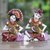 Wood sculptures, 'Kecak Janger Dancers' (pair) - Hand Crafted Balinese Dancer Sculptures (Pair) thumbail