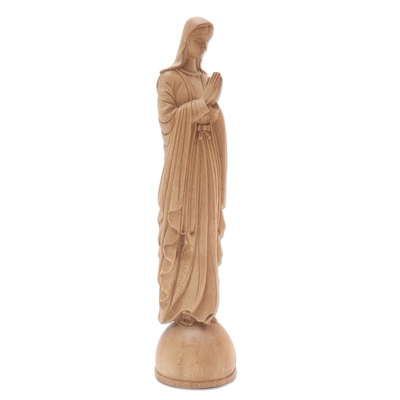 Holzskulptur - Signierte handgeschnitzte Skulptur der Mutter Maria