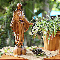 Wood sculpture, 'Mother Mary'