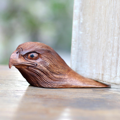 Tope de puerta de madera - Tope de puerta águila de madera de suar