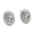 Blue topaz button earrings, 'Traditional Charm' - Oval Button Earrings in Sterling Silver with Blue Topaz (image 2c) thumbail