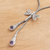 Amethyst lariat necklace, 'Dragonfly Flight' - Amethyst Lariat Necklace with Dragonfly Motif (image 2c) thumbail