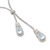 Blue topaz lariat necklace, 'Celuk Tears' - Lariat Style Necklace with Blue Topaz Gems