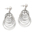 Cultured pearl dangle earrings, 'Maze of Circles' - Circular Dangle Earrings with Cultured Pearl