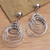 Amethyst dangle earrings, 'Maze of Circles' - Amethyst and Sterling Silver Dangle Earrings