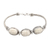 Sterling silver pendant bracelet, 'Three Blossoms' - Hand Crafted Sterling Silver Flower Pendant Bracelet
